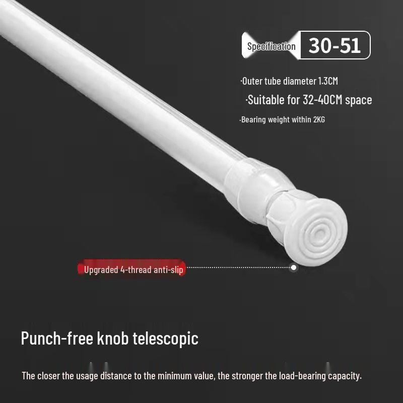 Adjustable Telescopic Rod for Shower, Curtains, Wardrobe, Balcony, or Kitchen Shelves