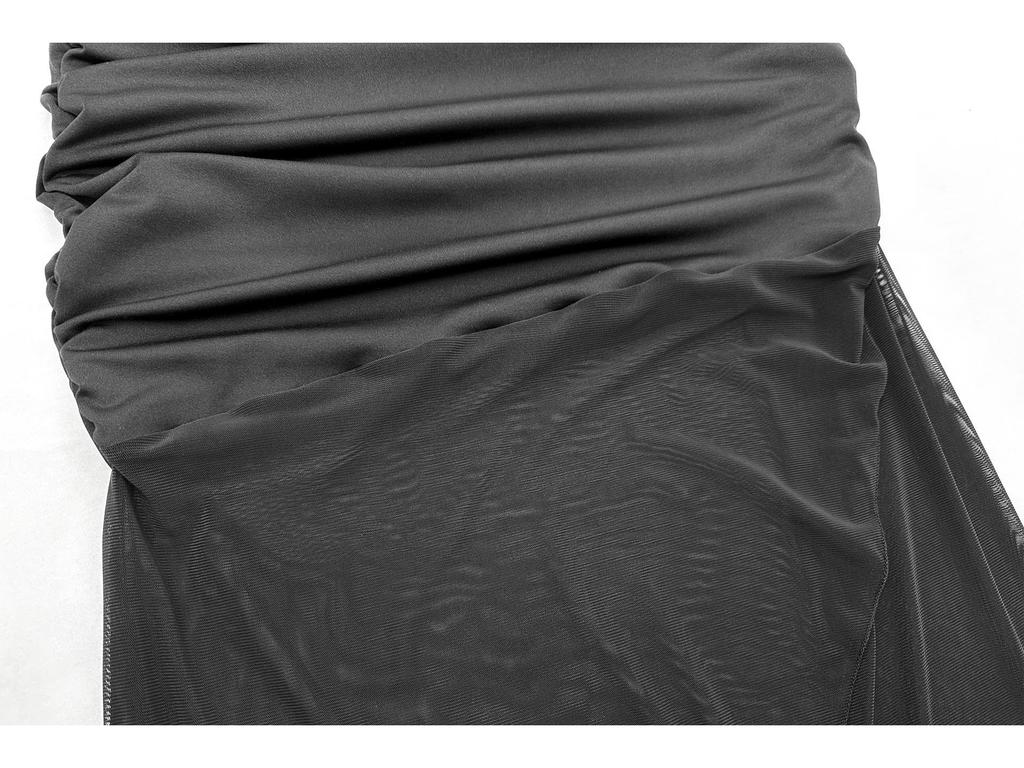 2024 Women's European & American Style Summer Backless Mesh Spliced Slim Irregular Bandeau Dress