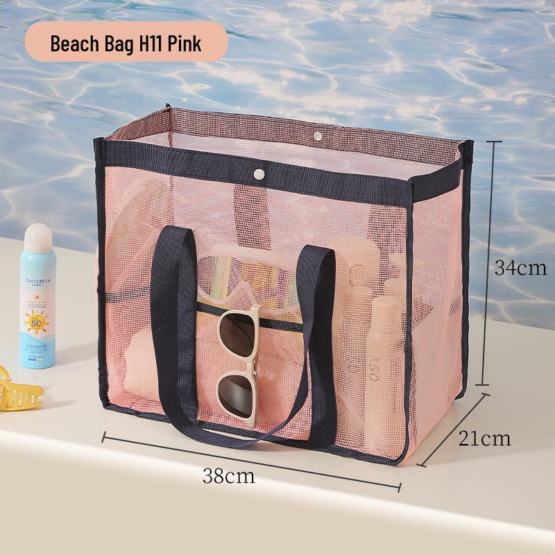 Große Strandtasche aus Mesh mit hoher Kapazität für Spielzeug und Badebekleidung – Multifunktionale Reisehandtasche