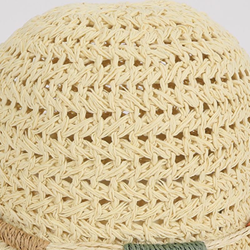 Summer Outdoor Large Eave Sun Protection Hat, Children's Beach Vacation Straw Hat, Cool Hollow Breathable Fisherman Hat