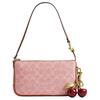 Coach Plaza Print Design Gold Chain Hardware Coated Canvas And Calfskin Shoulder Bag Women shoulder bag Melon-Pink CCC42-B4YU2