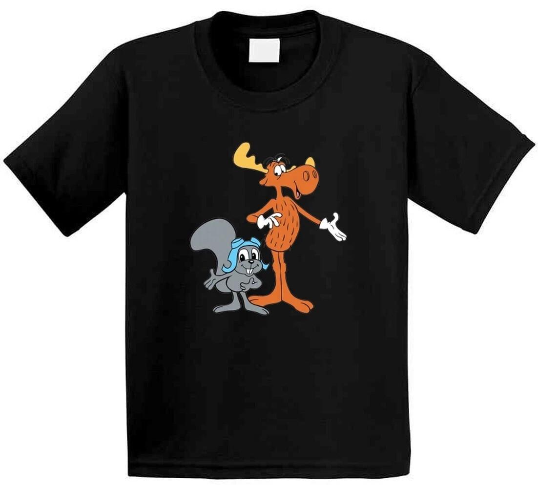 Rocky And Bullwinkle Retro Cartoon Character T Shirt, Size S-5XL S разноцветный