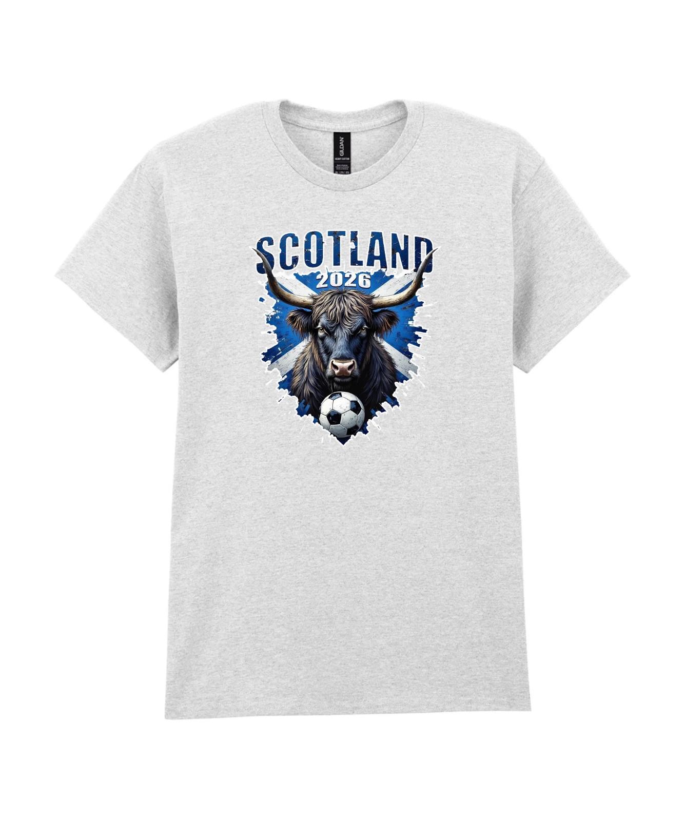 Scotland Highland Cow and Saltire T-shirt World Cup Mens Womens Unisex M