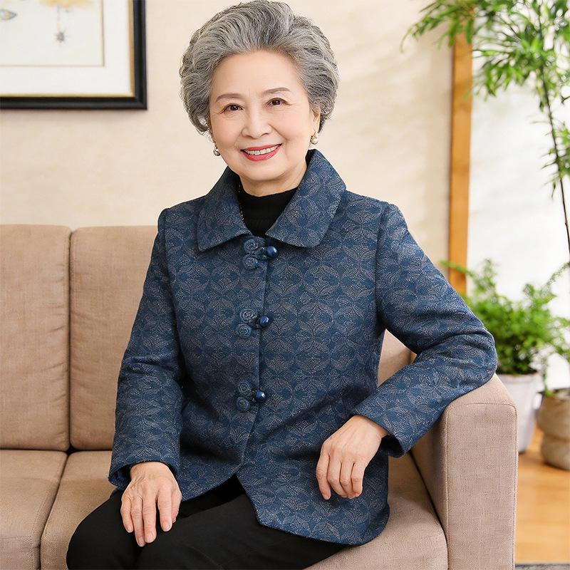 

2026 New Spring Floral Top for Elderly Women 4XL (68-73kg) синий