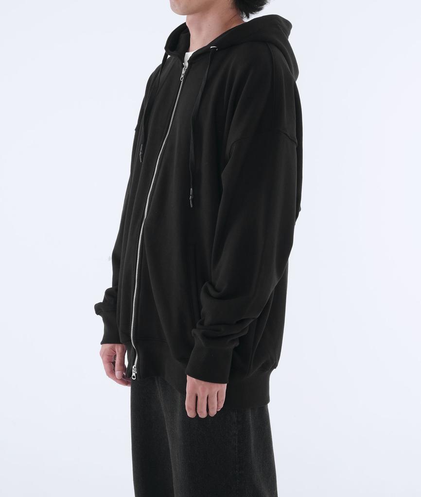 Abla Pudeti Oversized Back Slit Two-Way Zip-Up Hoodie
