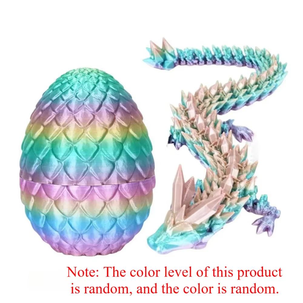 1/2 SZT. Drukowane w 3D Jajo Smoka z W pełni Artykułowanym Modelem Smoka Ruchomy Obrotowy Artykułowany Ornament na Biurko Zabawka dla Dzieci