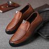 Summer Hollow Out Microfiber Leather Mens Casual Shoes Man's Flat Loafers Office Business Dress Male Work Walking Driving Shoes