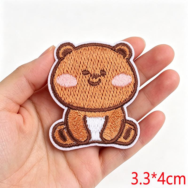 Cartoon Cute Small Animal Embroidered Iron On Patch DIY for Hats Jeans Backpack Clothing Sew Sticker Decoration Cap