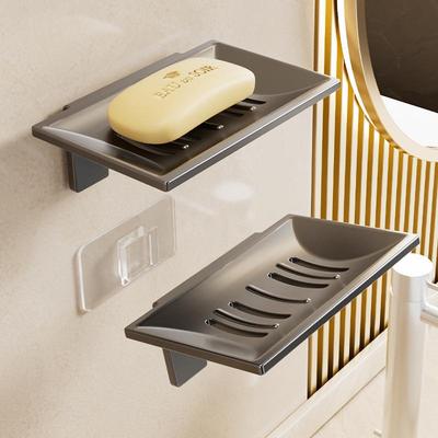 Wall-Mounted Adhesive Soap Holder with Draining Mesh Tray - No Drilling Required, Water-Free Soap Dish for Bathroom