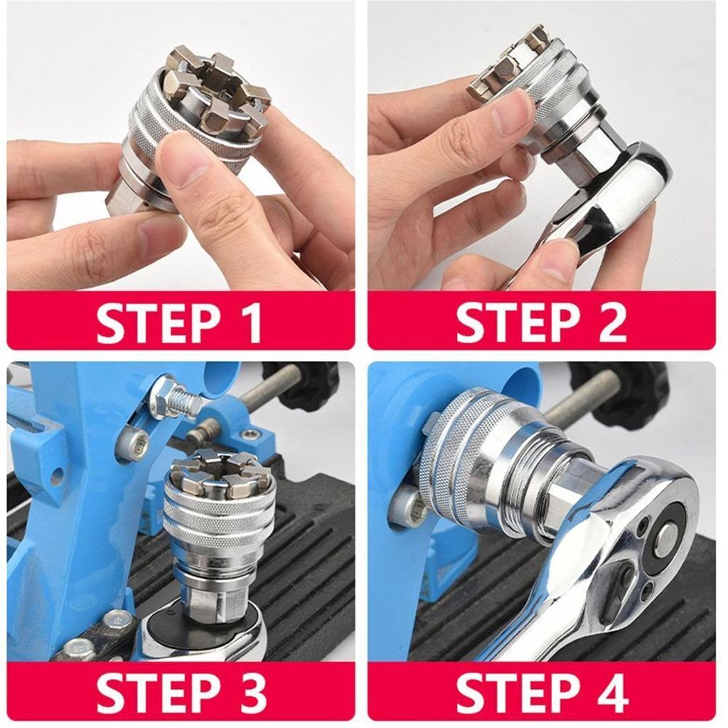 Universal Electric Wrench Sleeve Converter Fits Adjustable Inner Hexagonal Easy Installation For Standard 3/8-3/4'' 10 To 19mm
