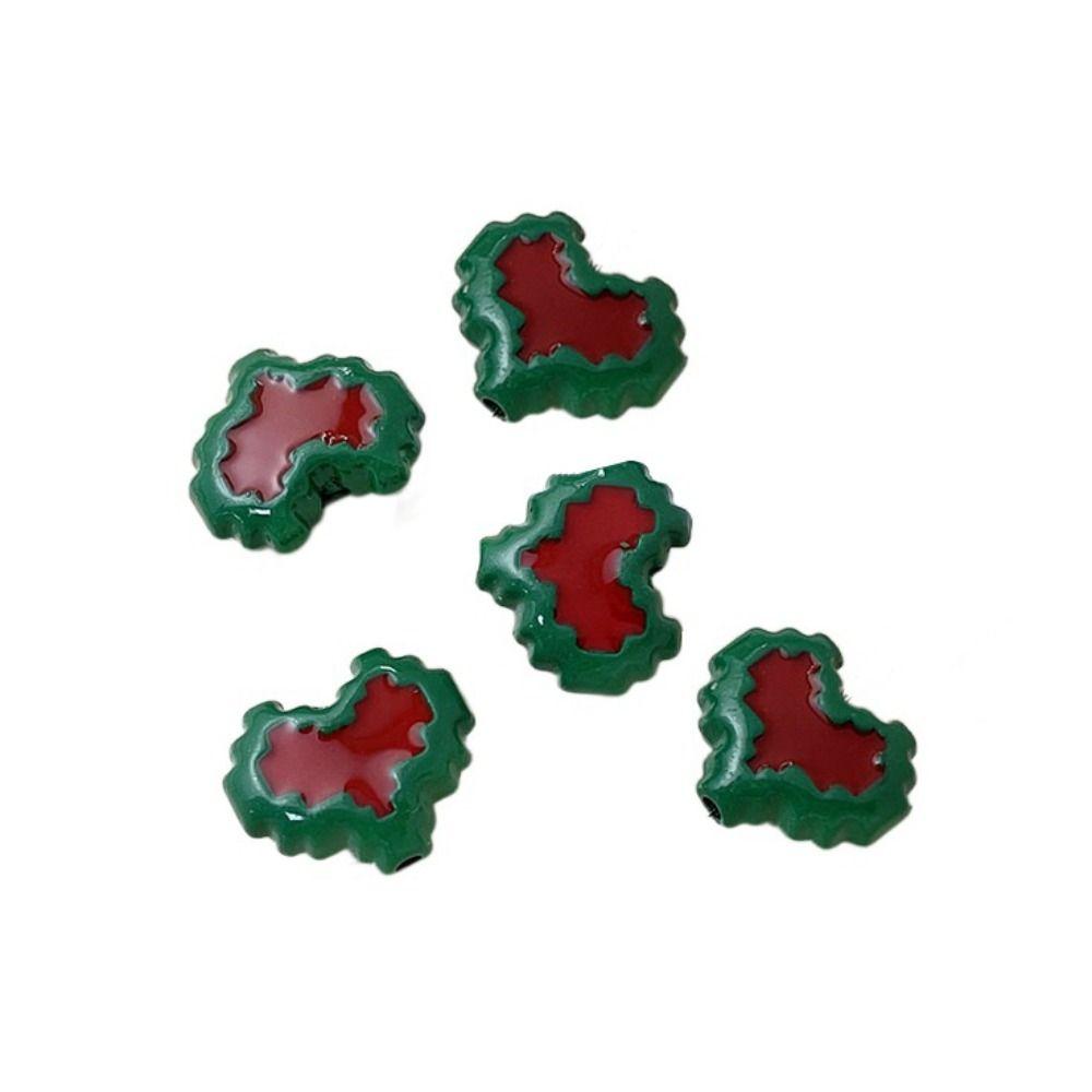 

5 шт./компл. рождественская серия дофамин пятиконечная звезда бусины мини рождественский кулон подвески ожерелье green-C