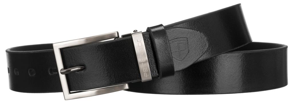 Wide Leather Belt PTN PS-05M-95-3569 Black