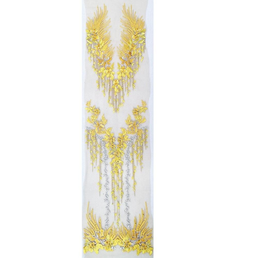 

DIY Sequined Embroidery Patches Sequin Embroidery Embroidered Floral Patches Dresses жовтий