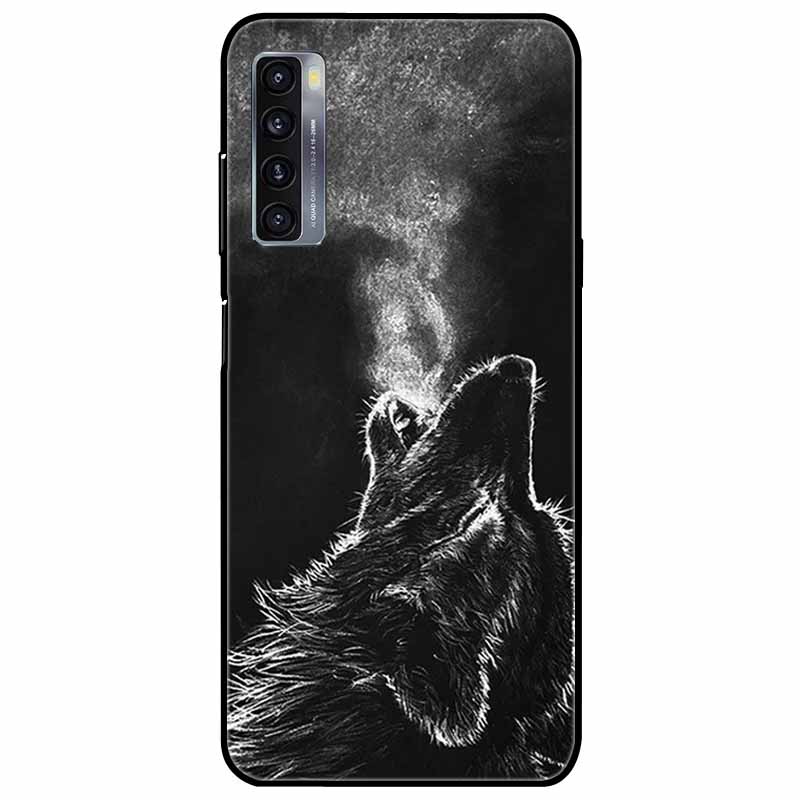 For TCL 20L Plus Case 20L+ Silicone Soft Shockproof TPU Back Cover for TCL 20S 20L Case Black Bumper Painted Funda TCL20S Capa