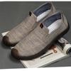 Men's Single Shoes with Cow Tendons and Soft Soles, Old Men's Shoes, Canvas Breathable Casual Shoes, Linen Shoes, Low Cut Bean Shoes
