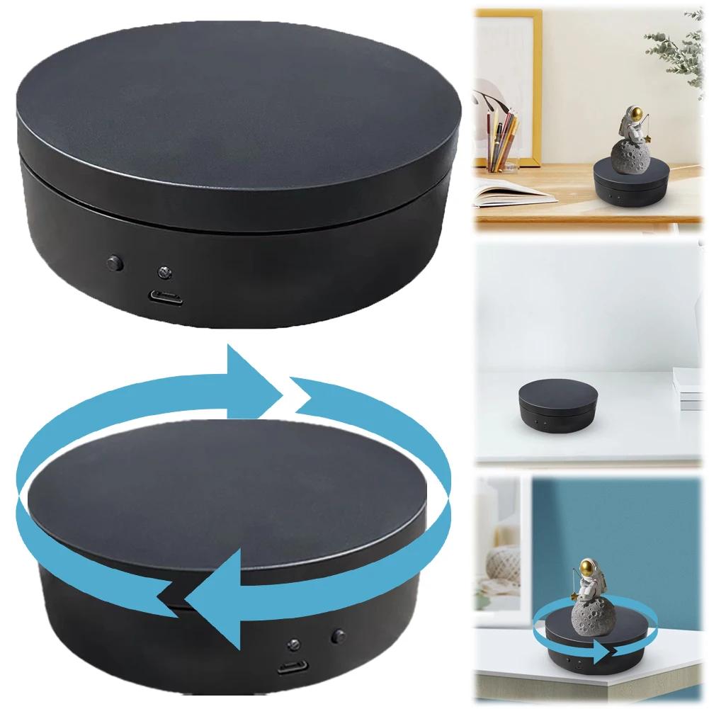 360 Degree Electric Rotating Product Display Turntable 12cm Photography Rotating Display Stand For Video Shooting Holder