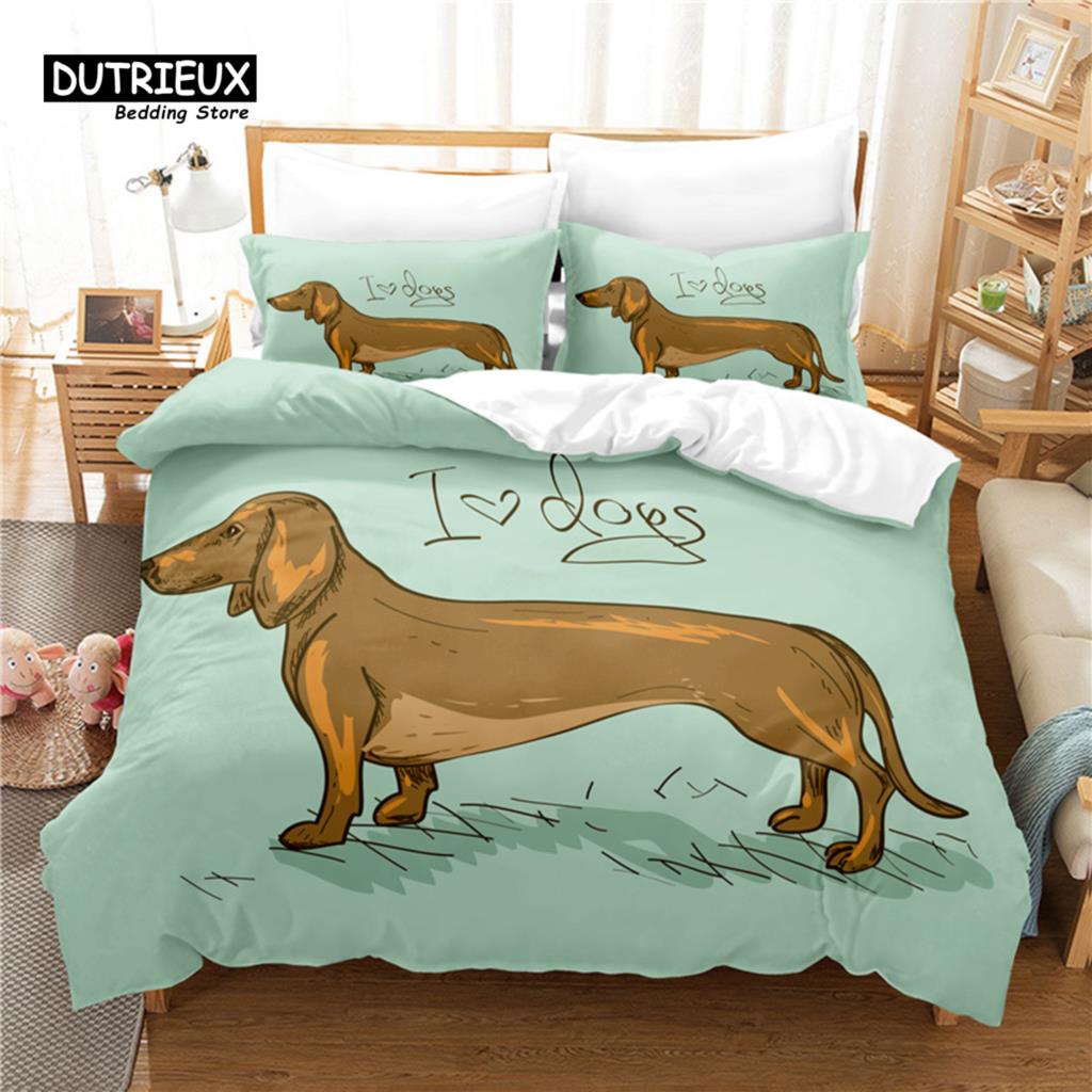 Cartoon Animals Unicorn Bedding Set, Unicorn Duvet Cover Set, Soft Comfortable Breathable Duvet Cover, For Bedroom Guest Room