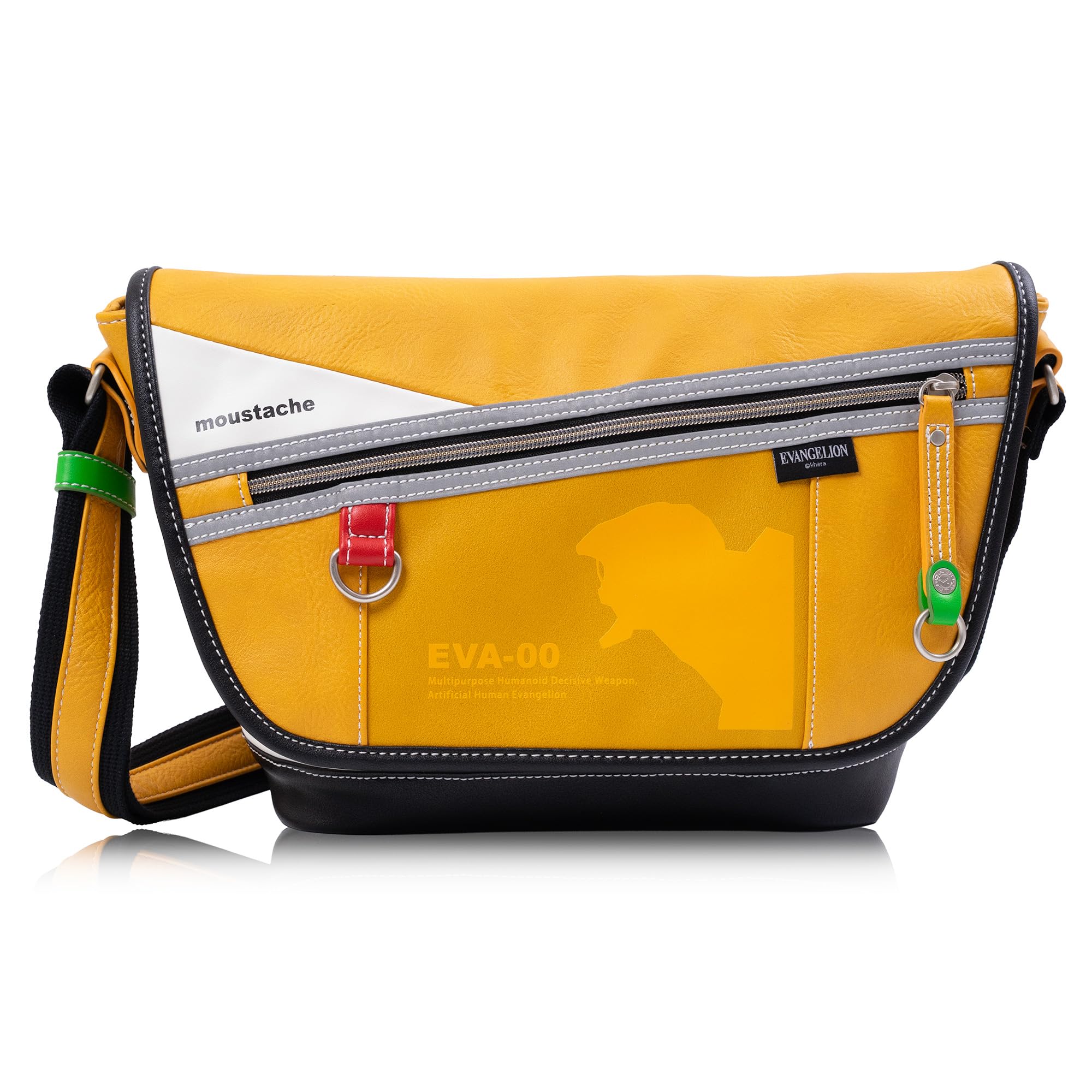 

Evangelion Collaboration Eva Synchro Shoulder Bag with A5 Synthetic [Mustache] Pouch, Size, Leather, JQE-4040 (Mustard) гірчичний