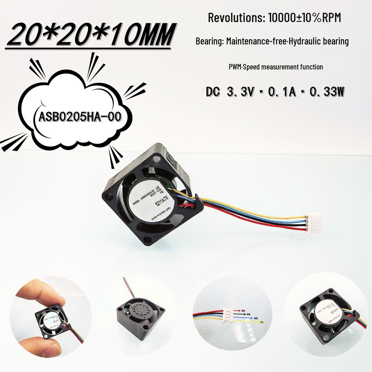 

New ASB0205HA-00 Silent PWM 2010 Speed Measurement 3.3V 2CM DC Notebook Cooling Fan