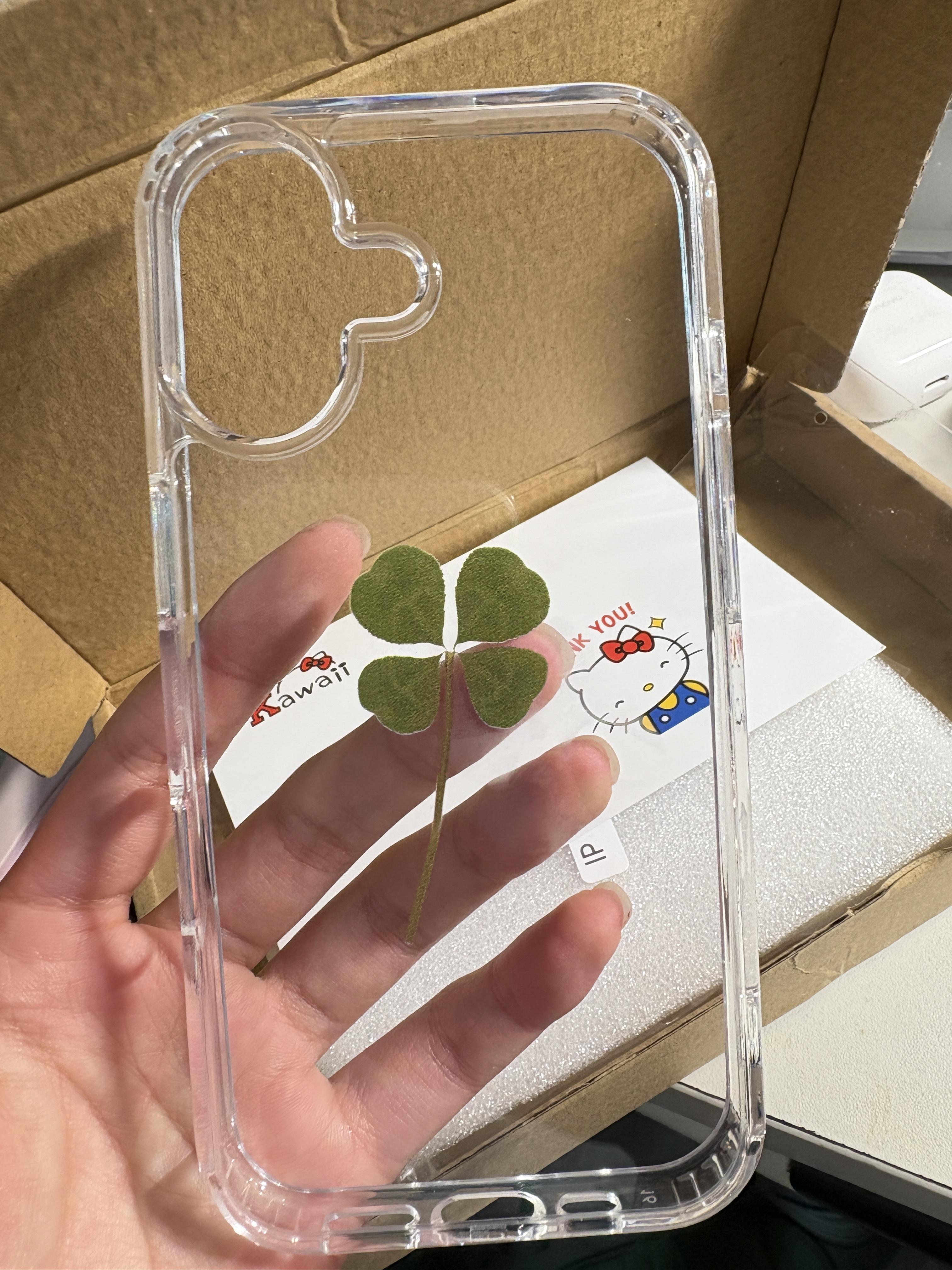 

Ins Korean Summer Fresh Lucky Clover Clear Phone Case for iPhone 17 Air 16 Promax 15 Pro 14 13 12 Protective Anti Drop Cover Y2k iPhone 13 Mini