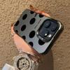 Luxury Black Love Heart Polka Dot Pattern Phone Case For IPhone 16 15 14 13 12 11 Pro Max Fashion Shockproof Back Cover