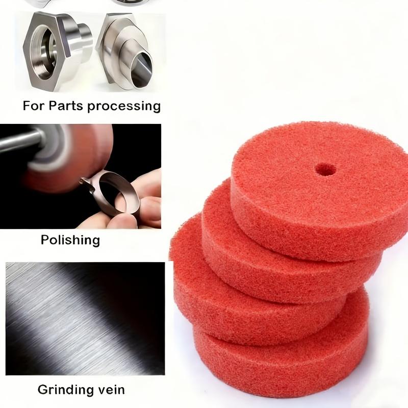 2pc 3-Inch Red Fiber Polishing Wheel Wear Resistant Replacement Grinding Wheel Durable Buffing Disc Metal Wood Surface Polishing