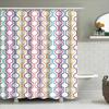 Stylish Colorful Pattern Shower Curtain For Bathroom Decor Waterproof Fabric With Eye Hooks Loop Design