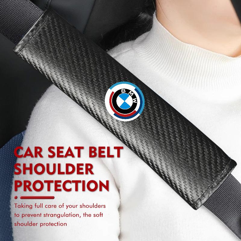 Car Seat Belt Carbon Fibre Shoulder Protection Pad Accessories For BMW X1 X3 E39 E46 E30 E36 E87 E60 E90 F26 G02 E70 F15 E53 G05