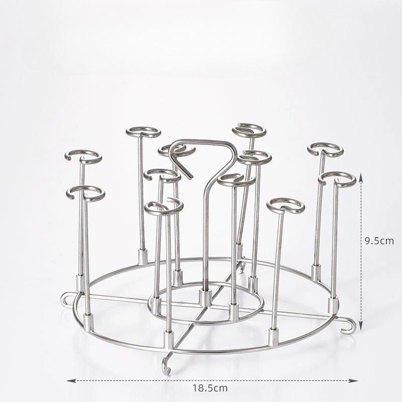 304 Stainless Steel Air Fryer Grill Rack, Multi-purpose Skewer Stand for Kitchen & Outdoor Barbecue