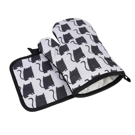 Microwave Oven Heat Insulation Gloves Halloween Pattern High Temperature Resistant Thickened Kitchen Gloves Anti-Scald Gloves