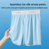 Large Size Men Spring and Summer Thin Ice Silk Loose Flat Angle Underwear