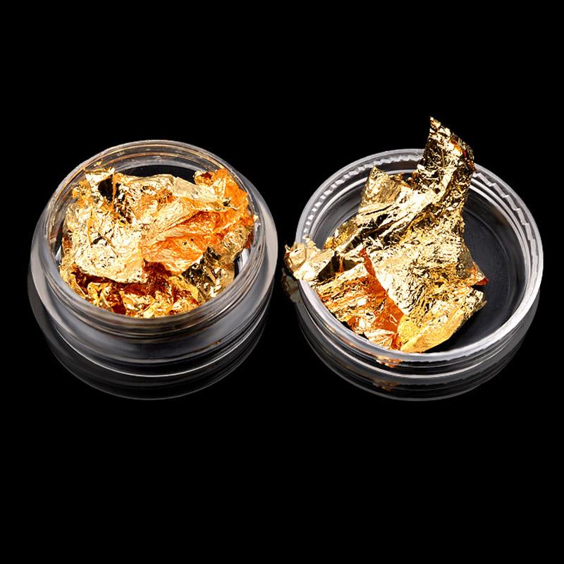 1 Box Fashion Shiny Nail Art Gold and Silver Tin Foil DIY Nail Art Decoration Accessories Supplies