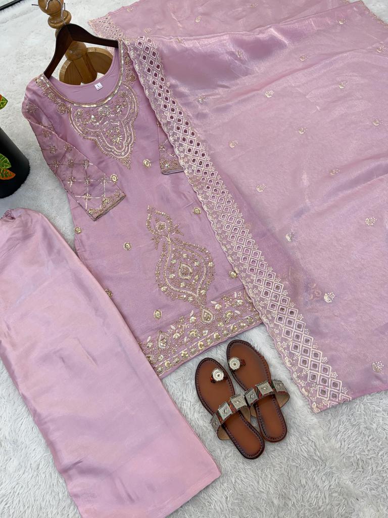 Women Bollywood Salwar Kameez Palazzo Dupatta Set Indian Designer Ethnic Fancy Silk Salwar Suit