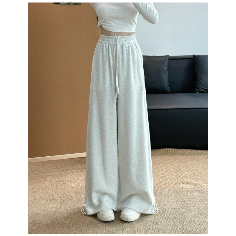 Neue Frühlings- und Herbst-Weitbeinhose Vielseitige Gerade Bein Freizeithose Hochtailliert Schlank Locker Schlafende Frauen