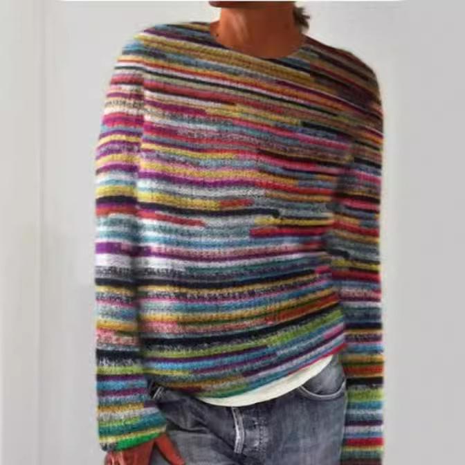 3D Printed Women's Casual Loose Knit Pullover Sweater