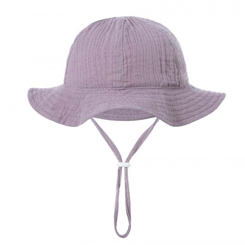 Cute Baby Cotton Bucket Hat - Printed Solid Color Sun Hat for 3-12M