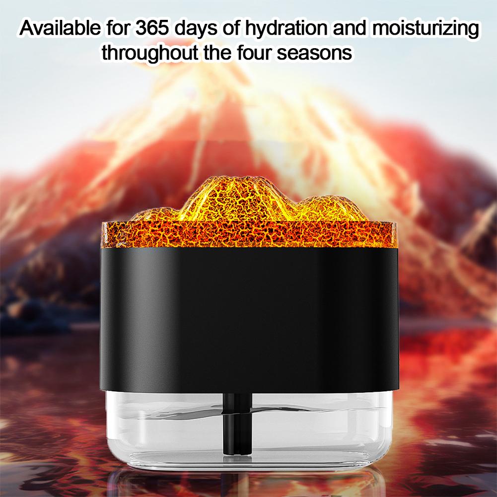 

300 мл портативный увлажнитель воздуха многофункциональный пламенный диффузор увлажнитель бесшумный аромадиффузор реалистичный для домашней йоги чёрный