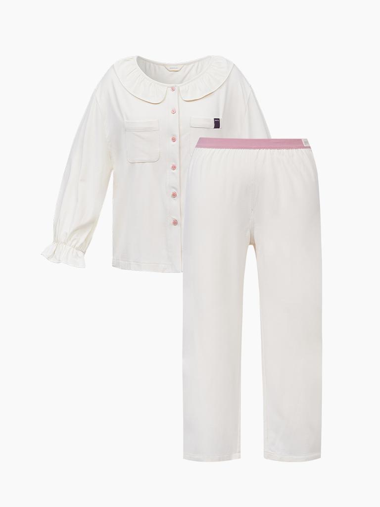 Carried Modal Frill Pajama Set (4 COLORS)