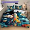 3pcs set Space Adventure 1 Quilt Cover + 2 Pillowcases, All Seasons Bedroom Setting, Perfect for Home and Dorm Decor a190