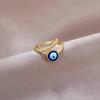 [Real Gold] Eye Zircon Ring Opening Adjustable Simple Jewelry Japanese Ring Couple Ring
