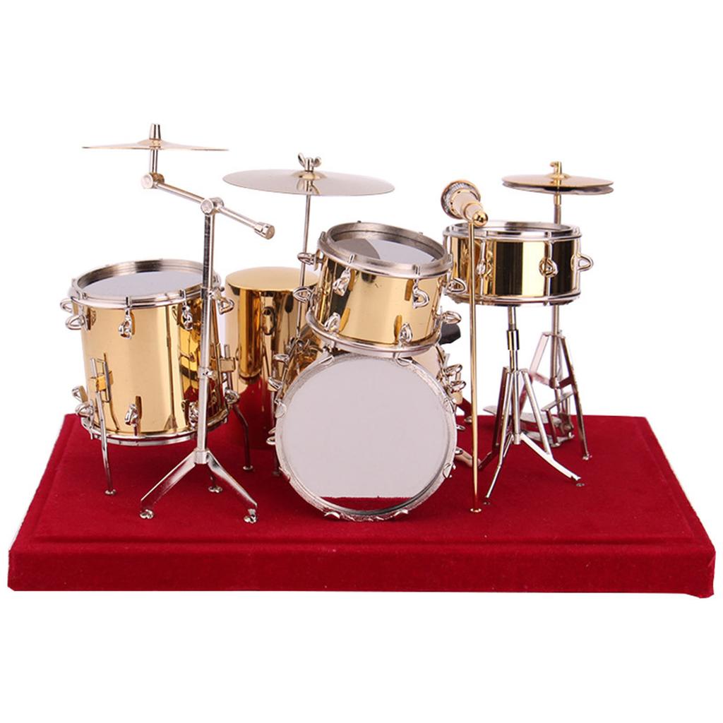 Mini Drum Set Model Display Ornaments Decoration Miniature Musical Instrument Set For Collection