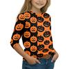 Kids Long Sleeve Halloween Print T-Shirt Round Neck Casual Top