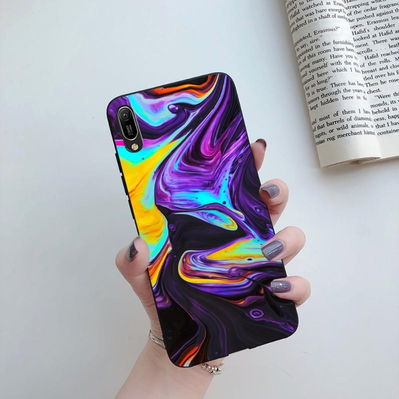 Holographic Colorful Pattern Phone Case For Huawei Mate 40 30 20 10 Pro Lite Nova 9 8 5T Y7p Y7 Soft Black Phone Cover