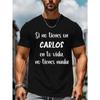 Camiseta con Frase en Español para Hombre - Ligera Transpirable Manga Corta Cuello Redondo Camisa Casual, Estampado de Texto, Corte Regular, Adecuada para Uso Casual, Gimnasio, Fiesta