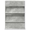 Magazine Shelf with Shelf Concrete Grey 70 x 41 x 96 cm Engineered Wood