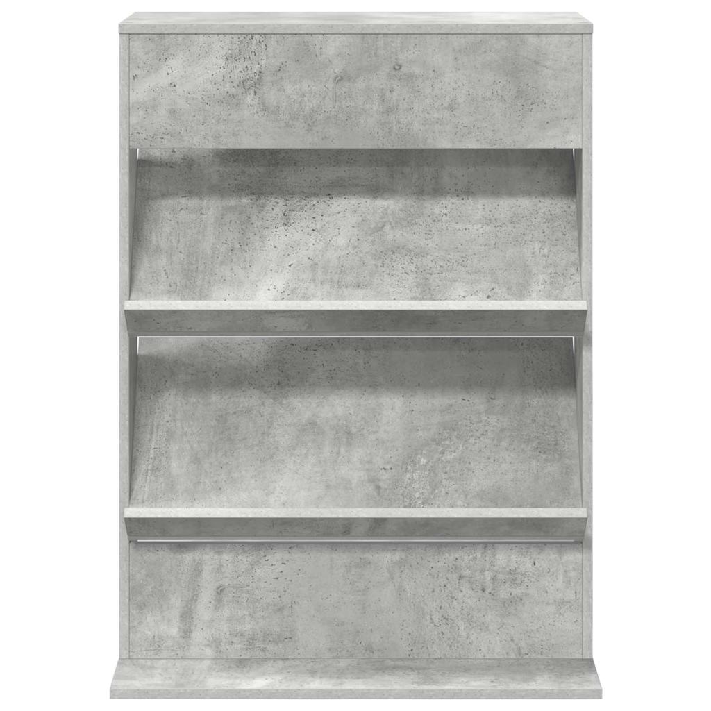 Magazine Shelf with Shelf Concrete Grey 70 x 41 x 96 cm Engineered Wood