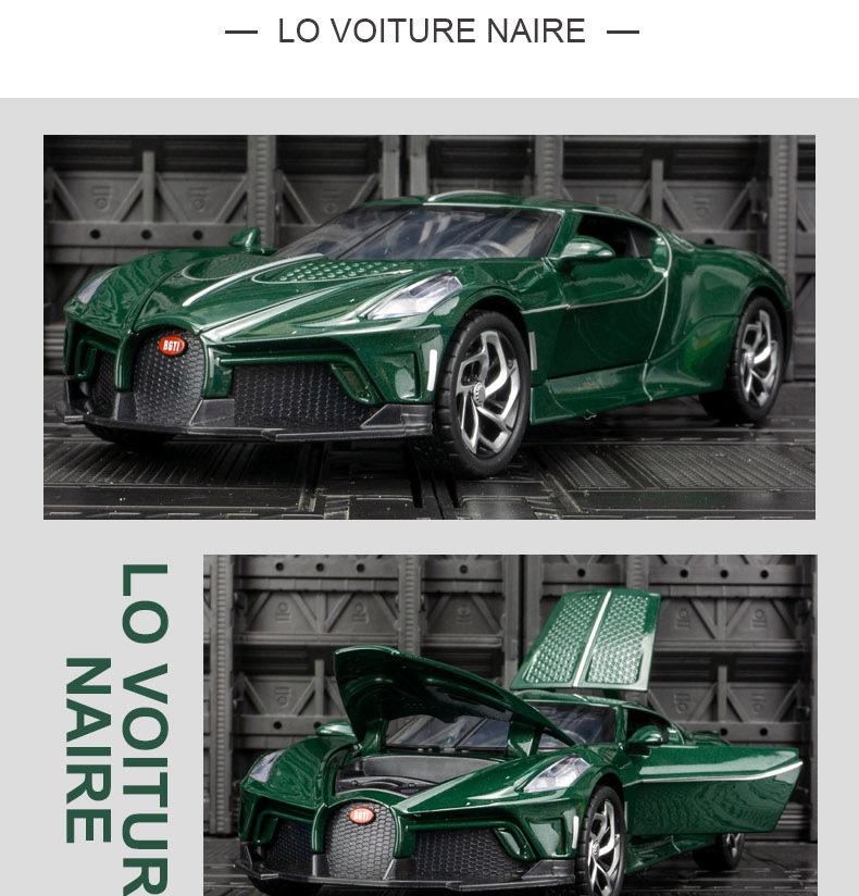 Black Mamba Bugatti H2013 Model: Alloy Sports Car Ornament with Sound & Light for Boys