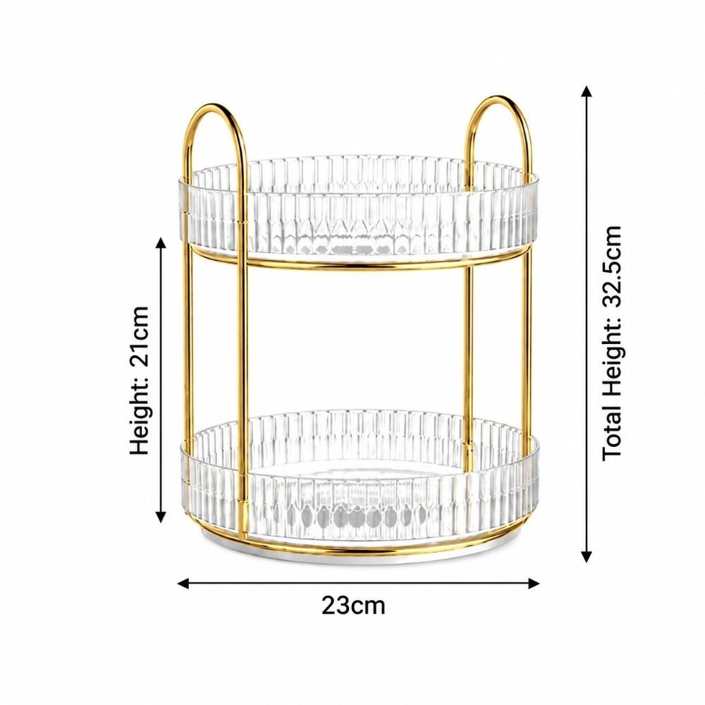 Round Rotating Storage Shelf Multi Tier Skincare Organizer Storage Shelf  Makeup Skincare Storage