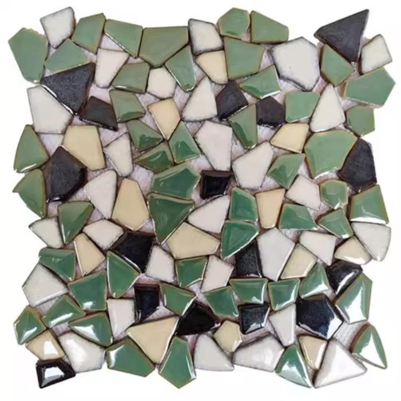 Azulejos Cerâmicos Coloridos 30x30cm com Pedrisco Grátis para Jardim Piscina Parede de Fundo Mosaico Azulejos Resistentes ao Desgaste Decoração
