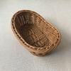 Wicker Woven Basket Bread Tray Serving for Food Fruit Cosmetic Storage Tabletop Bathroom Storage Kitchen Organizer